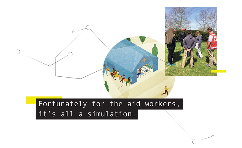 Fortunately for the aid workers, it's all simulation